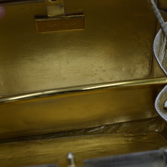 Vintage Judith Lieber Gold Metal Clutch Handbag - Picture 6 of 6